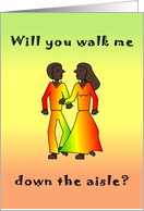 Couple African American - Walk down Aisle card