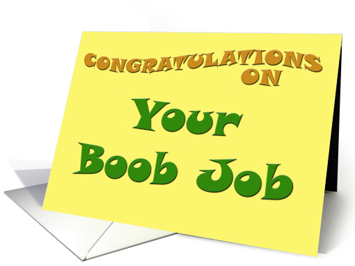 Congratulations on Your Boob Job card (78562)