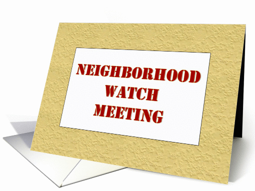 Neighborhood Watch Meeting Invitation card (99619)