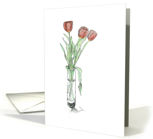 Red Tulips card (55258)
