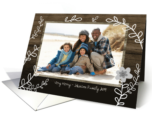 Country Christmas Flower and Vines Photo card (1578350)