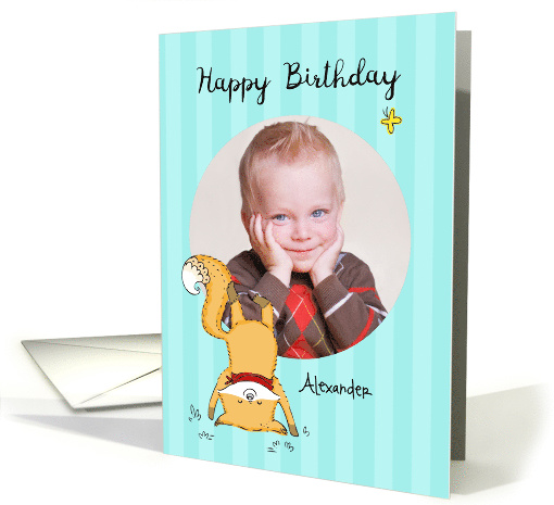 Woodland Fox and Butterfly 1st Birthday Photo card (1578396)