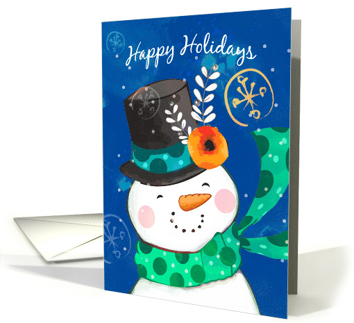 Warm Wishes Christmas Snowman and Snowflake card (1580788)
