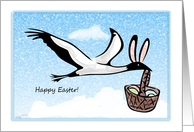 Easter Wood Stork Card