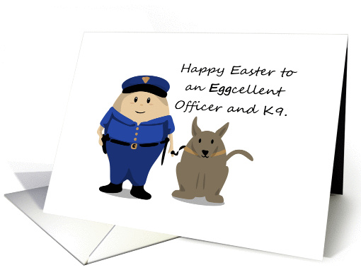 Happy Easter Officer and K9 card (1361384)