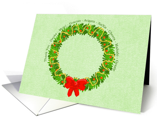 Holiday Wreath Thank you International card (1399782)