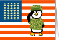 Happy Veterans Day Penguin card