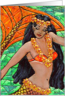 BLANK INSIDE Hawaiian Mermaid card