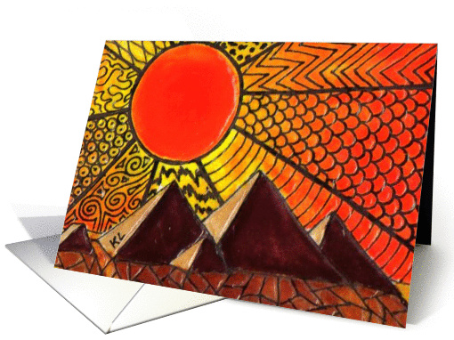 BLANK INSIDE Abstract Pyramids card (70180)