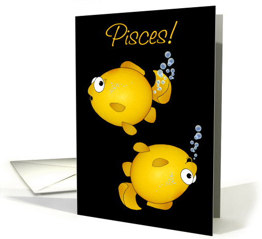 Fish Pisces birthday cartoon goldfish humorous card (585053)