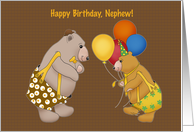 Nephew birthday, from uncle cartoon bear card