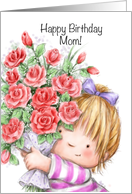 Flowers to mom for her birthday from daughter card