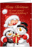 Merry Christmas to Our Sweet Grandchildren, with Snow Friends card