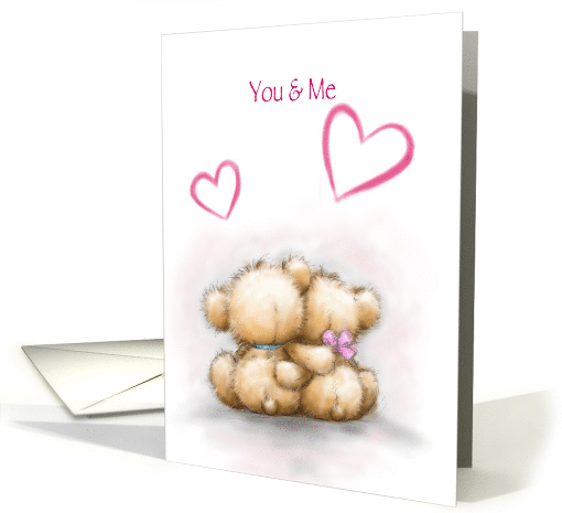 Happy Valentine's Day, Two Bears Cuddling On Back card (1553518)