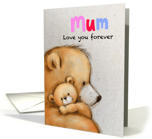 Bear Mum Hugging Cub, Happy Mother's Day card (1556408)