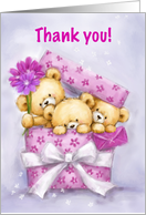 Thank You Cute Bears Popping out from Box card