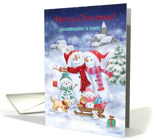 Christmas Snowman for Granddaughter and Family card (1743984)
