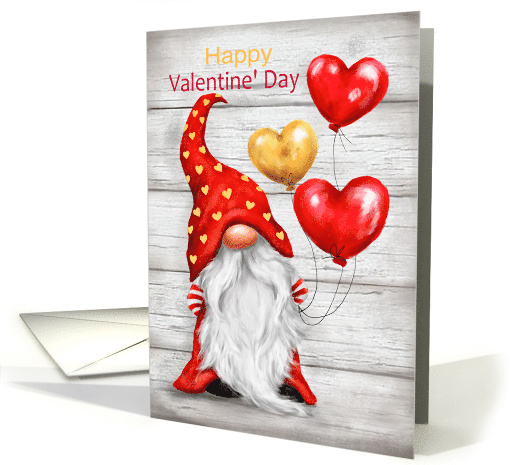 Happy Valentin's Day Gnome with Heart Balloons card (1752398)