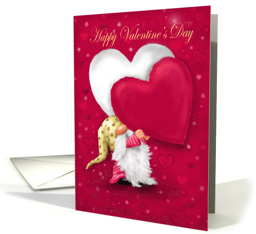 Happy Valentine's Day Gnome Holding Big Heart card (1752402)