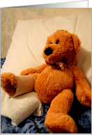 Broken Leg Teddy Bear card