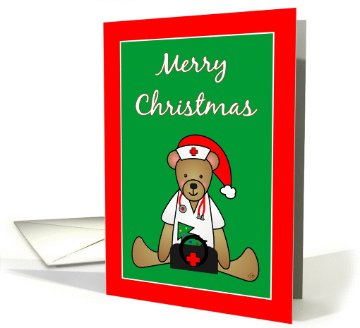Christmas Nurse Bear card (107031)