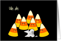 Candy Corn Mishap Halloween card