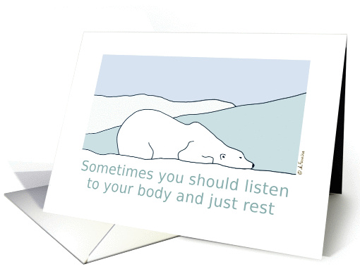 Tired Polar Bear Get Well card (1059547)