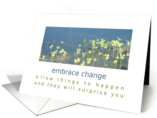 Embrace change Encouragement Inspirational Words of Wisdom card