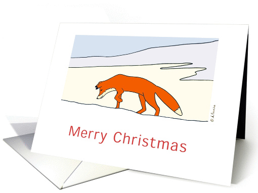 Red fox in snowy scene Merry Christmas card (1182256)