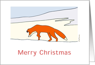 Red fox in snowy scene Merry Christmas Card