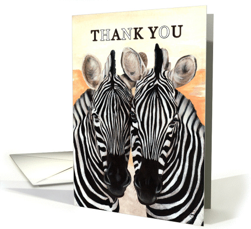 Thank You Zebra Print Zebras Theme Painting card (1146564)