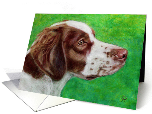 Brittany Spaniel Dog Painting card (129178)