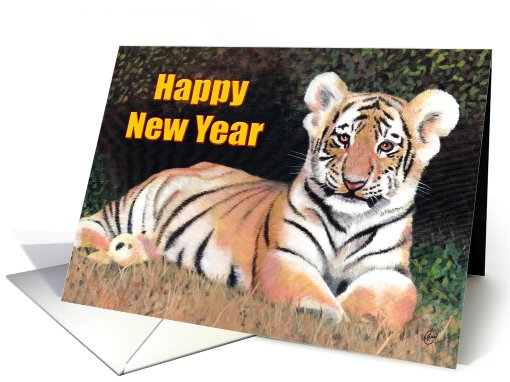 Happy New Year Tiger Painting card (482778)