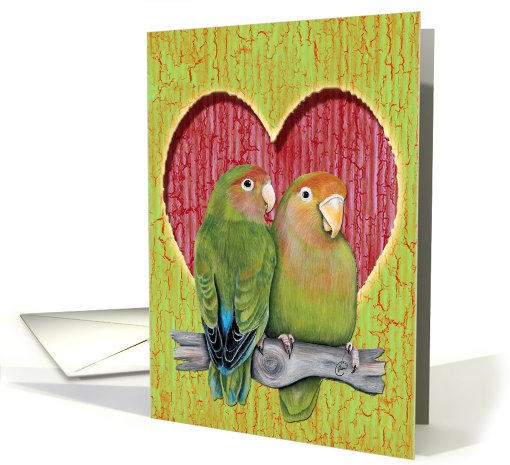 We've Eloped Party Invite Lovebirds Painting card (580160)