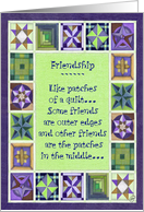 Friendship Quilt Friendship Quote Card