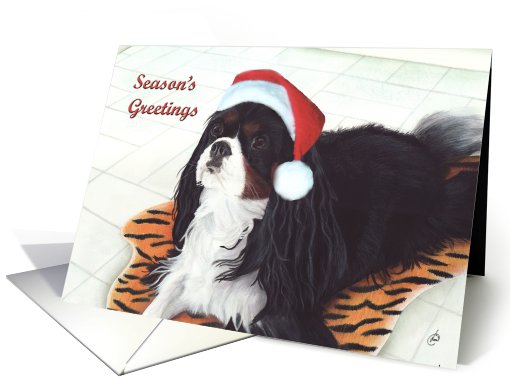 Cavalier King Charles Dog Season's Greetings Christmas card (809262)
