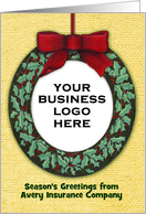 Upload YOUR Photo or Business Logo Custom Ornament Wreath card