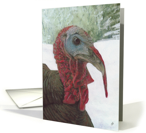 Wild Turkey Bird Winter Painting card (965409)