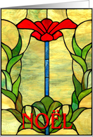 Merry Christmas, Noel With Art Nouveau Stained Glass card