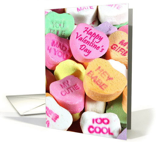 Valentine's Day Candy Hearts, U R 2 Cool 4 Words! card (106905)