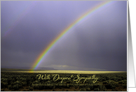 Deepest Sympathy with Brilliant Rainbow in Dark Sky over Sagebrush card