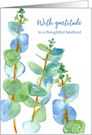 With Gratitude Thoughtful Landlord Eucalyptus card