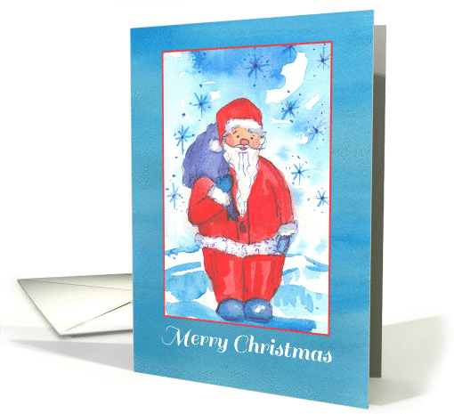 Santa Claus Toys Snowflakes Merry Christmas card (101754)