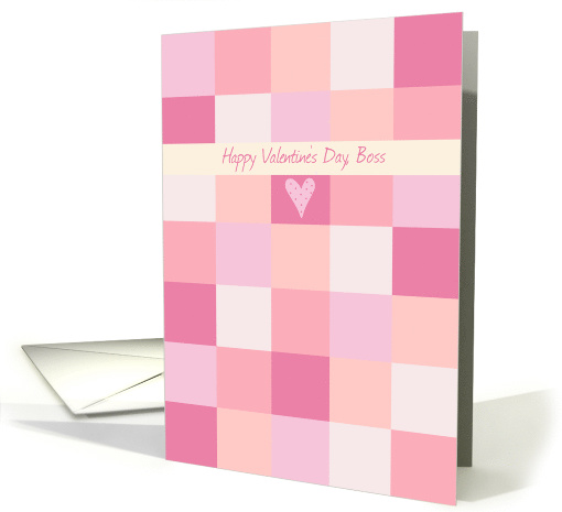 Happy Valentine's Day Boss Pink Squares card (1022001)