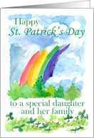 Happy St. Patrick’s Day Daughter and Family Rainbow Art card