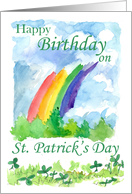 Happy Birthday on St. Patrick’s Day Rainbow card