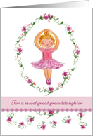 Happy Birthday Great Granddaughter Pink Ballerina Roses card