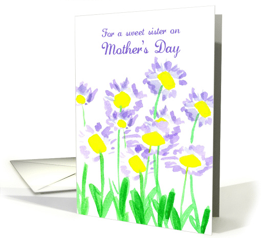 For A Sweet Sister On Mother's Day Purple Wildflowers card (1034495)