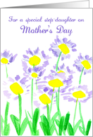 Happy Mother’s Day Step Daughter Yellow Purple Wildflowers card