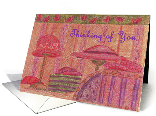 Thinking of You Red Hats Illustration of Ladies Red Hats card